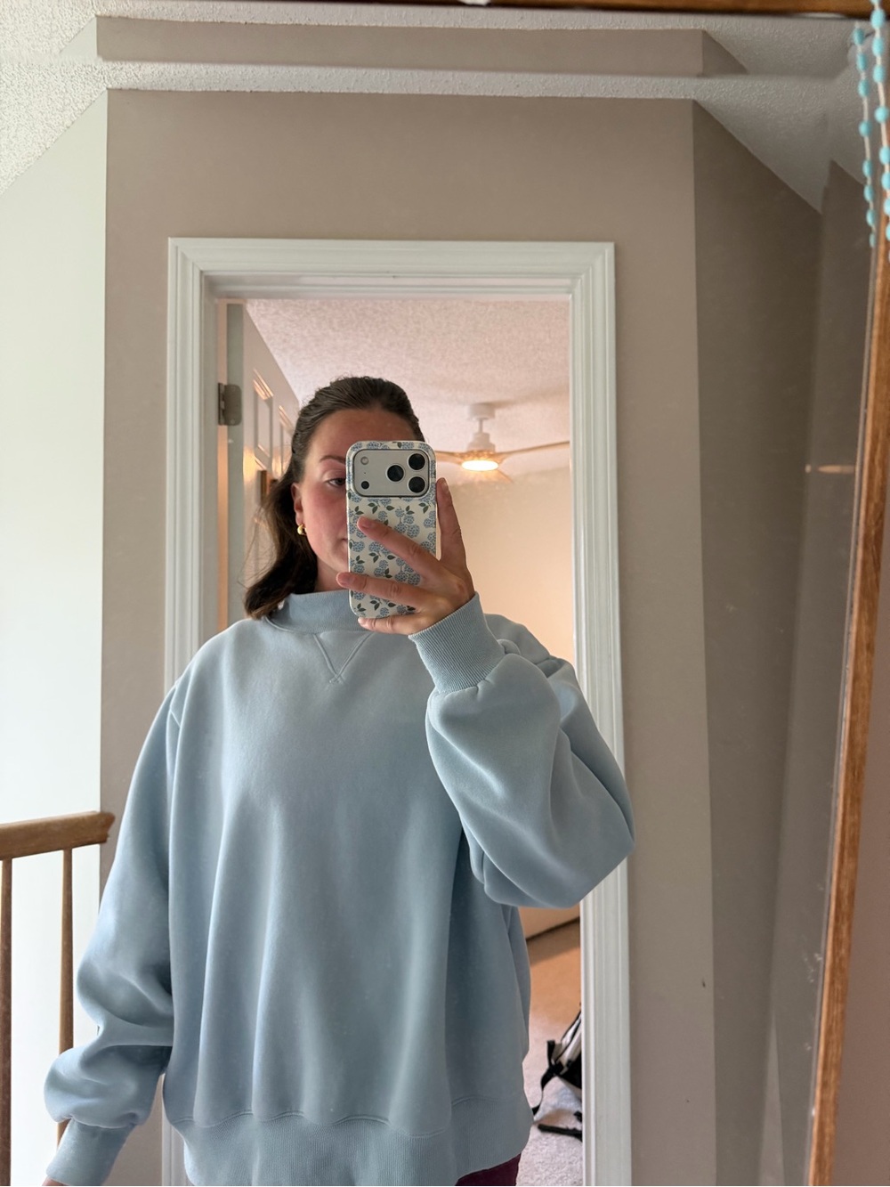 Parker Light Blue Relaxed Crewneck Sweatshirt